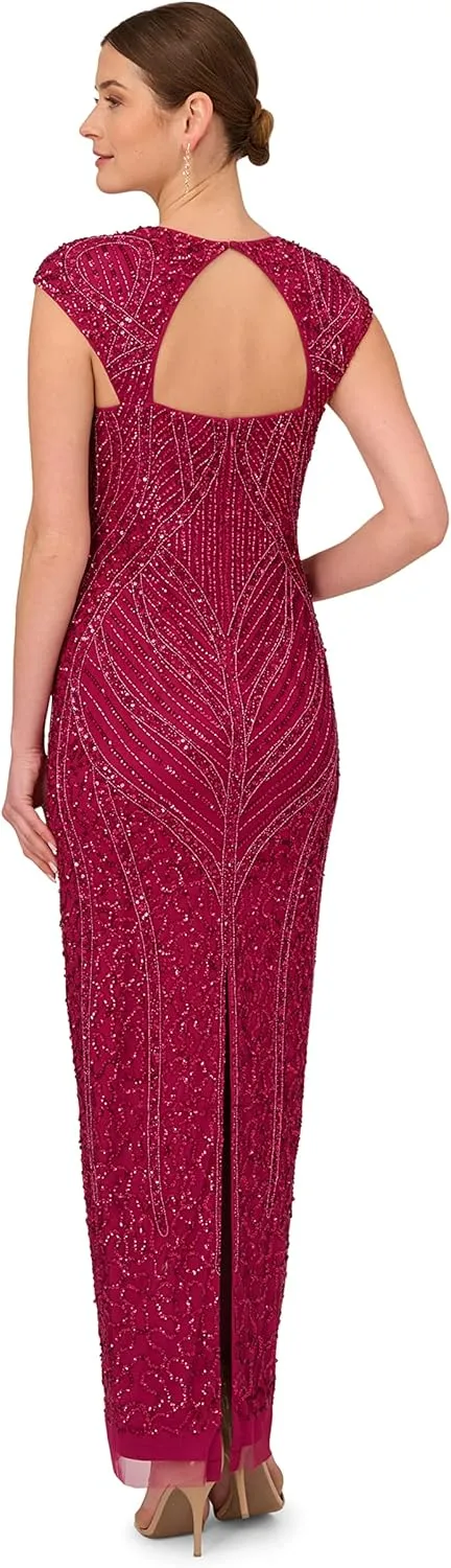 Adrianna Papell Women's Beaded Column Gown