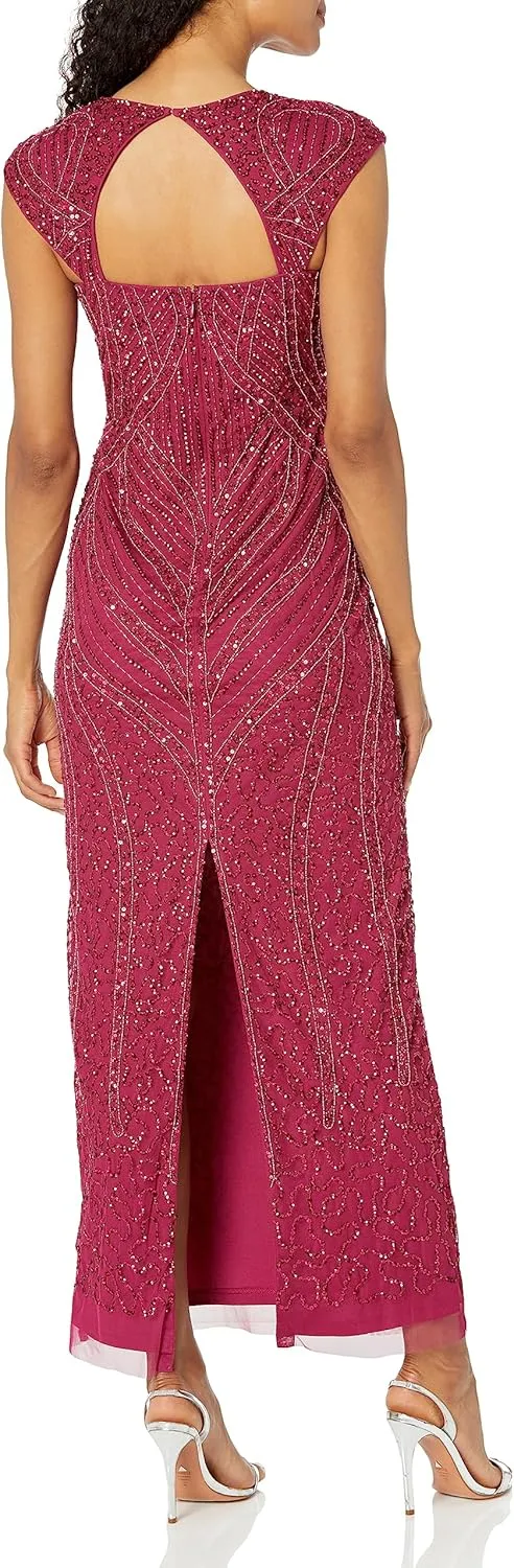 Adrianna Papell Women's Beaded Column Gown