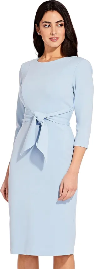 Adrianna Papell Women's Bow Sheath Dress with Three Quarter Sleeves