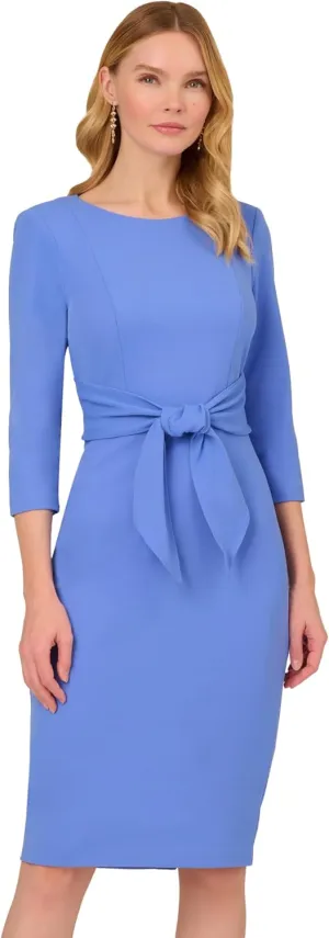 Adrianna Papell Women's Bow Sheath Dress with Three Quarter Sleeves