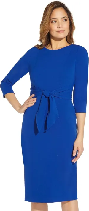 Adrianna Papell Women's Bow Sheath Dress with Three Quarter Sleeves