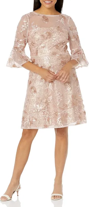 Adrianna Papell Women's Embroidered Sequin Cocktail