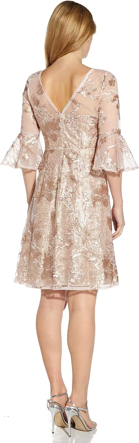 Adrianna Papell Women's Embroidered Sequin Cocktail