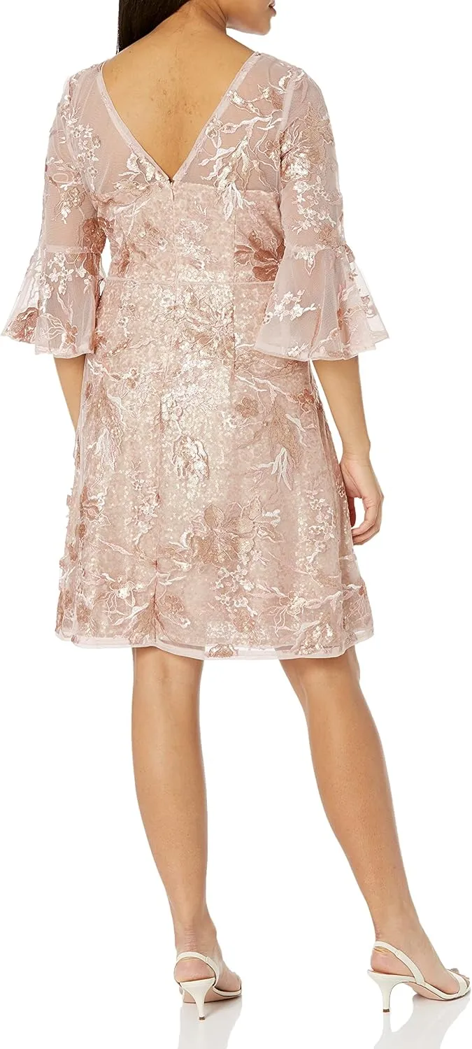 Adrianna Papell Women's Embroidered Sequin Cocktail