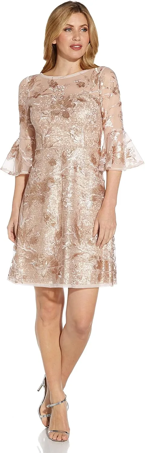 Adrianna Papell Women's Embroidered Sequin Cocktail