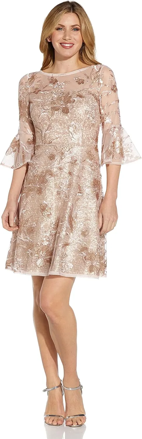 Adrianna Papell Women's Embroidered Sequin Cocktail