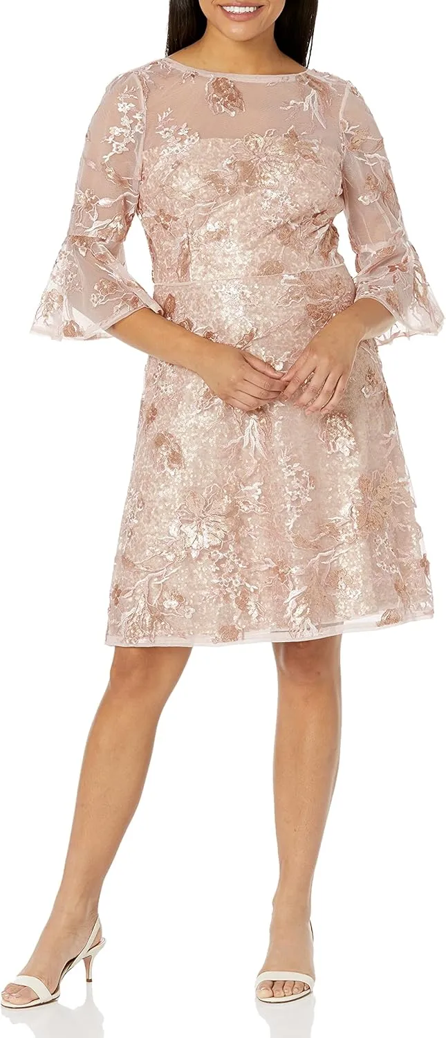 Adrianna Papell Women's Embroidered Sequin Cocktail