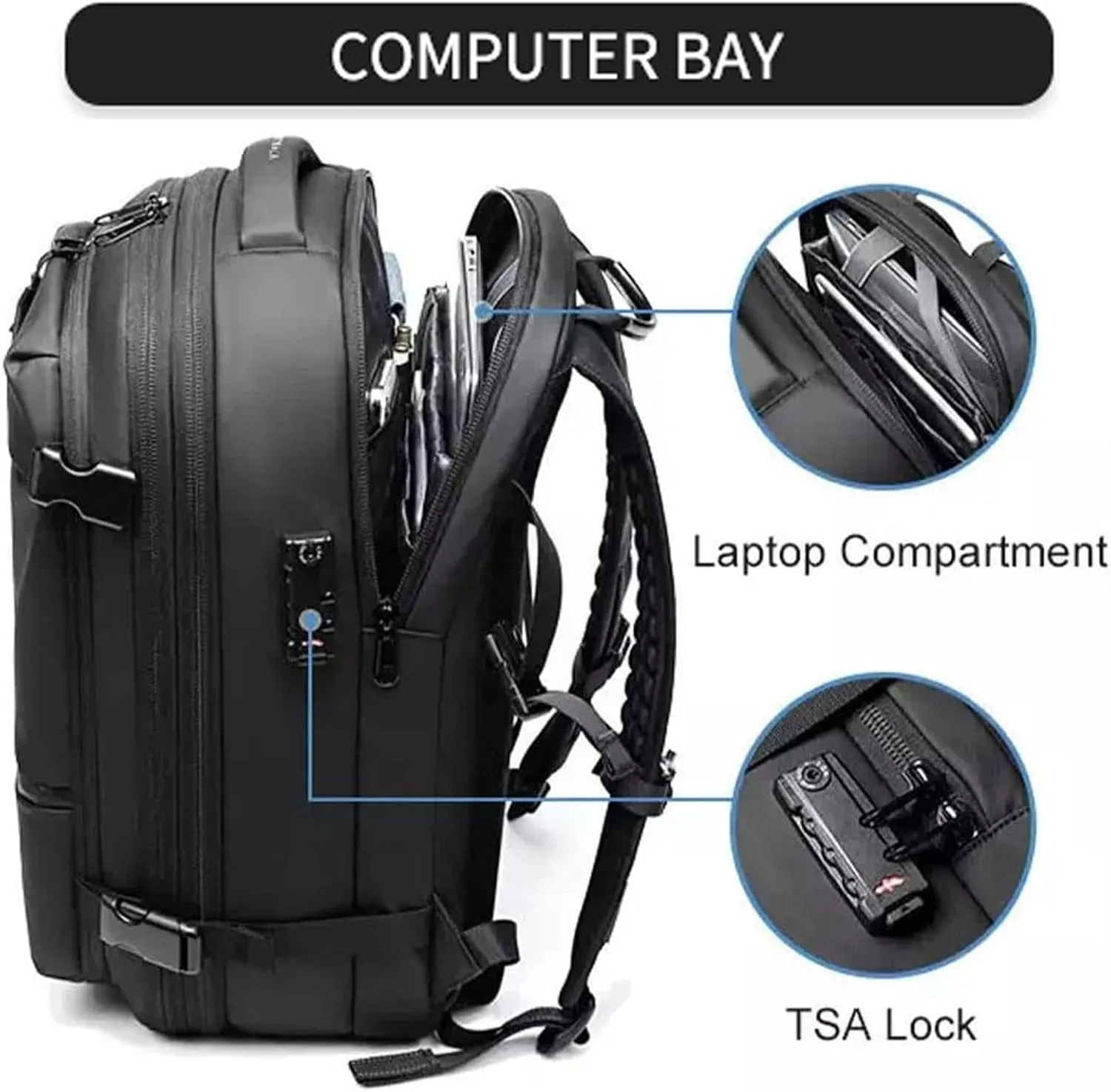 Aeropack Backpack, 60L Aeropack Zoom Vacuum Compression Backpack, Multifunctional Waterproof Expandable Anti-Theft Backpack for Travel (Dark Grey-2.0, Without Air Pump)