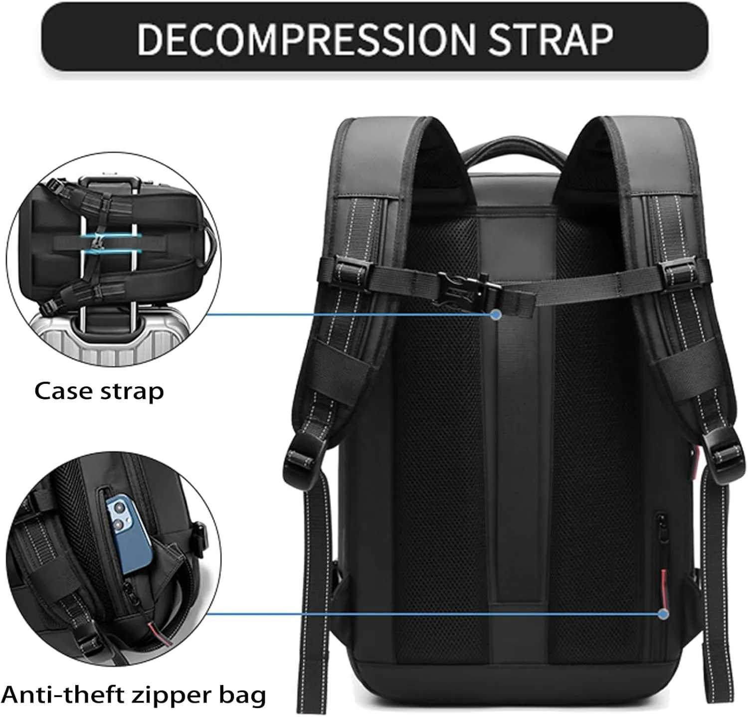 Aeropack Backpack, 60L Aeropack Zoom Vacuum Compression Backpack, Multifunctional Waterproof Expandable Anti-Theft Backpack for Travel (Dark Grey-2.0, Without Air Pump)