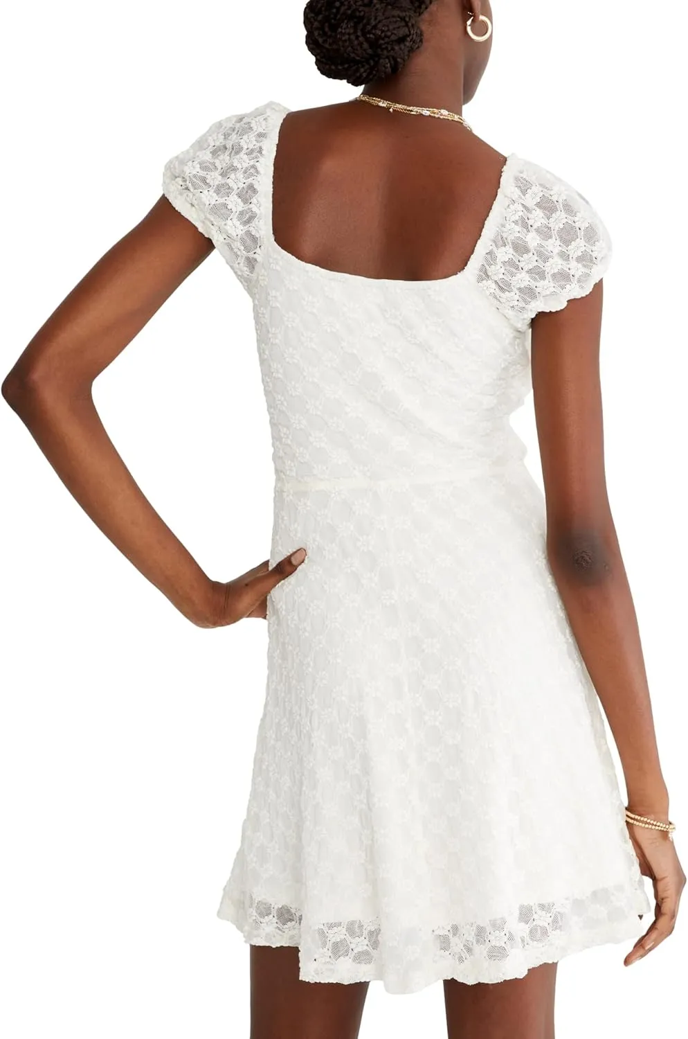 AEROPOSTALE Women's Knit Eyelet Short Sleeve Mini Dress