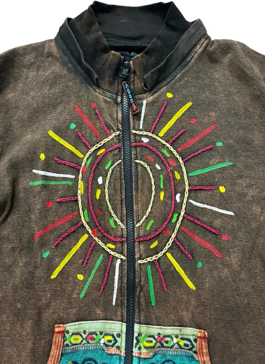 Agan Traders 2025 Summer Gypsy Brush Painted Womens Zip Up Jacket Sweatshirt - Detachable Pixie Lightweight Hoodies for Women