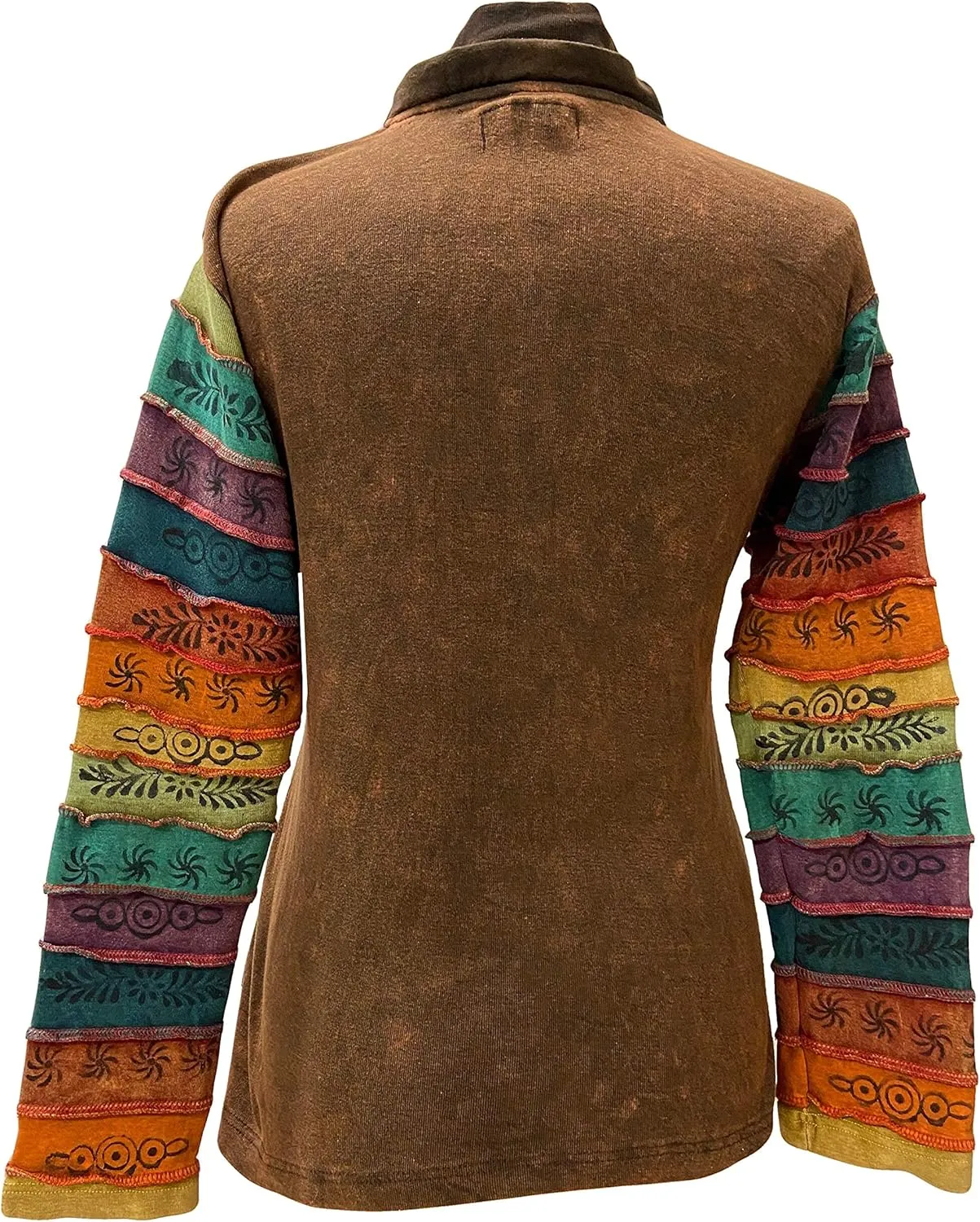 Agan Traders 2025 Summer Gypsy Brush Painted Womens Zip Up Jacket Sweatshirt - Detachable Pixie Lightweight Hoodies for Women