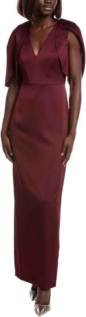 Aidan Mattox Crepe Back Satin Gown