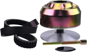 AIVWUMOT Primary Drive Clutch AM140985 & Belt & Puller Compatible with John Deere 4X2 Gator, Trail Gator, Worksite Gator, 1200A Bunker and Field Vehicle 18 MPH AM128794