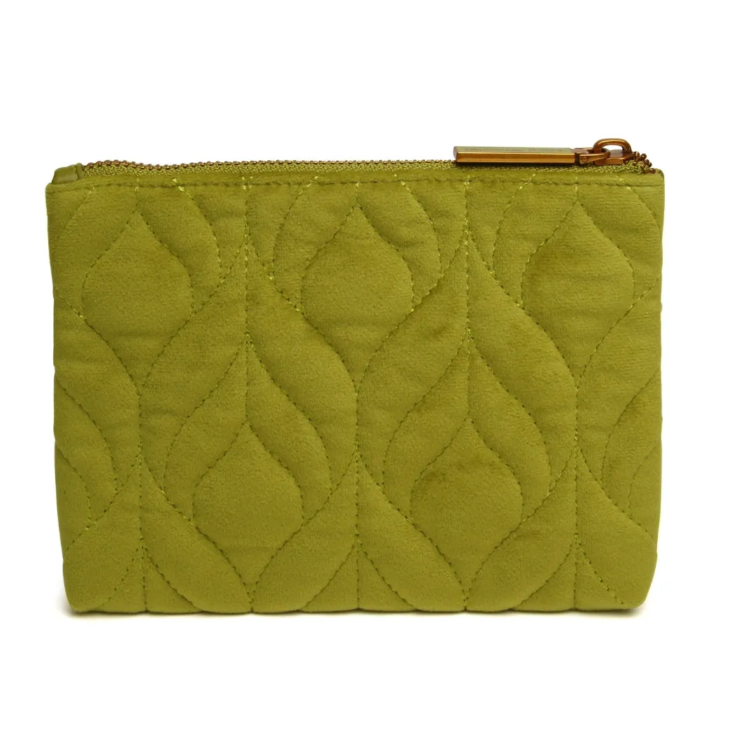 Alice Wheeler Lime Velvet Pouch