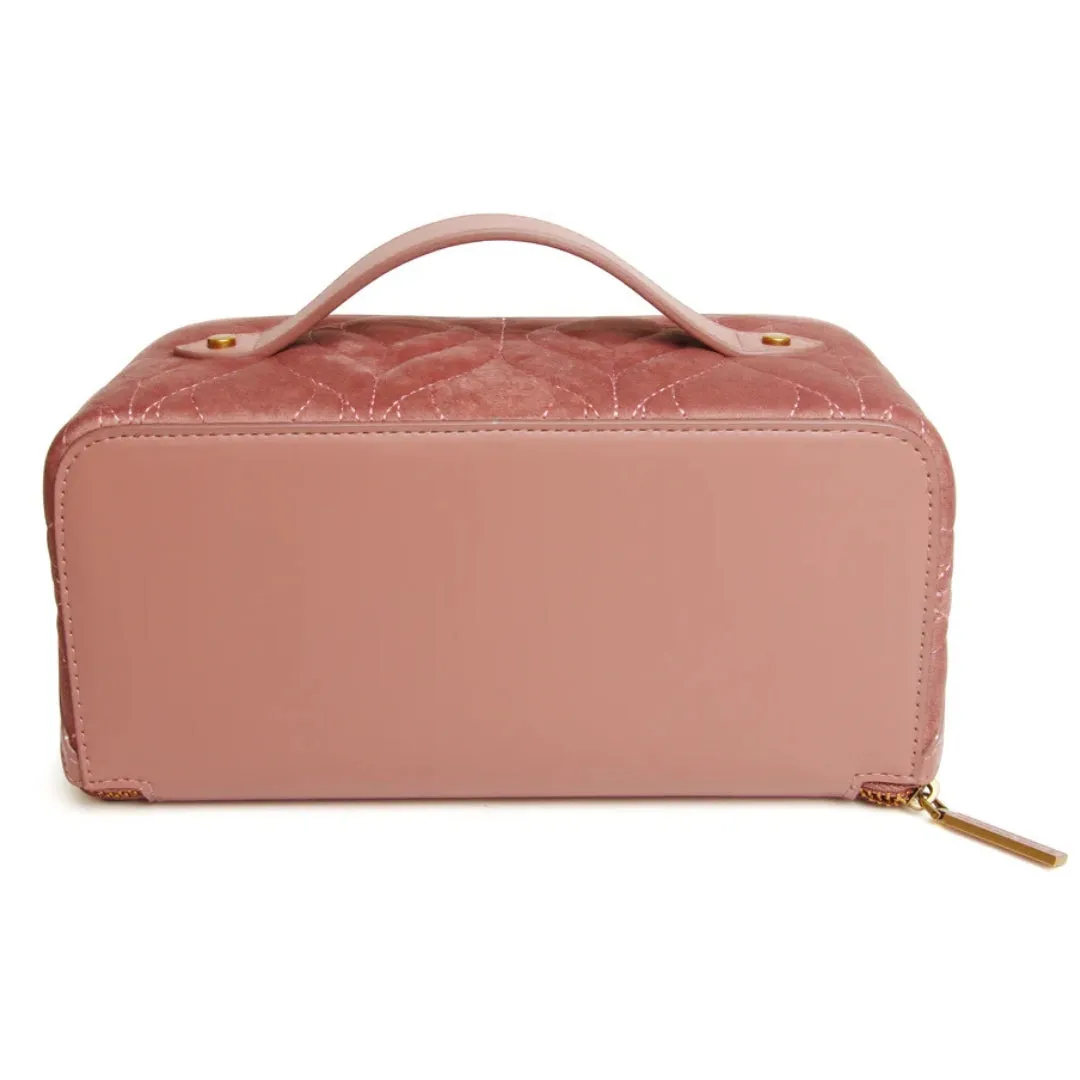 Alice Wheeler Pink Velvet Train Case