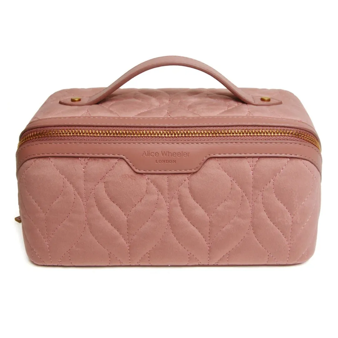 Alice Wheeler Pink Velvet Train Case