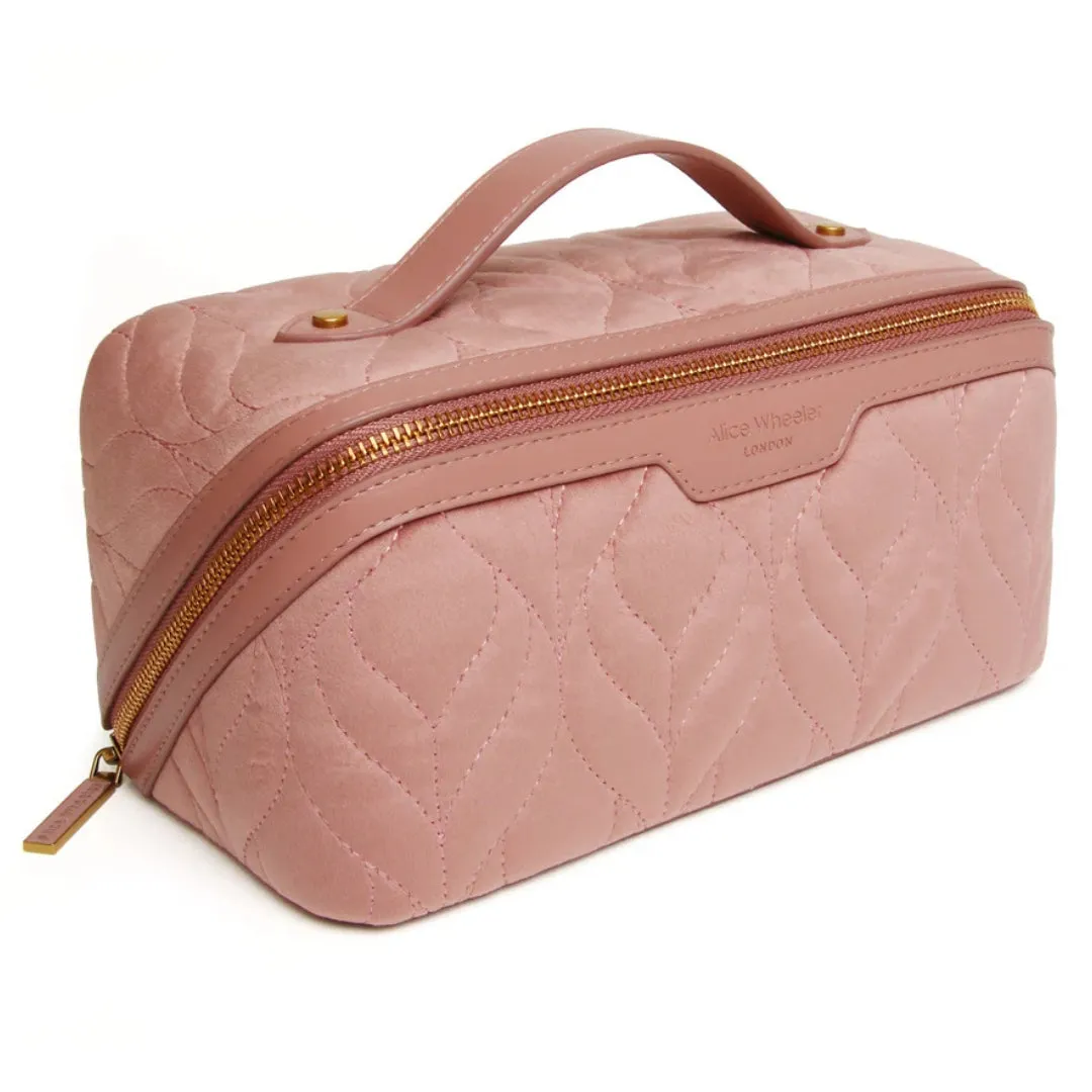 Alice Wheeler Pink Velvet Train Case