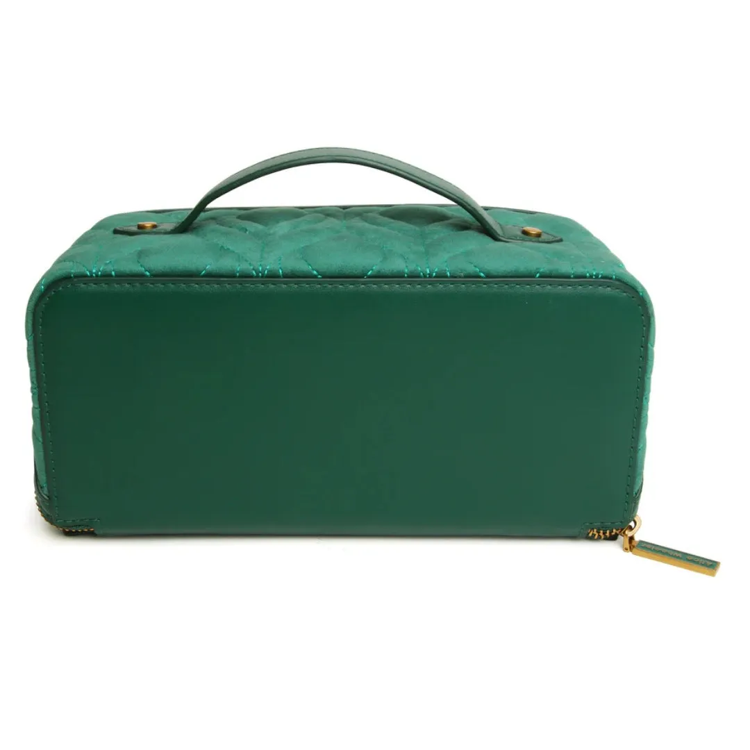 Alice Wheeler Teal Velvet Train Case