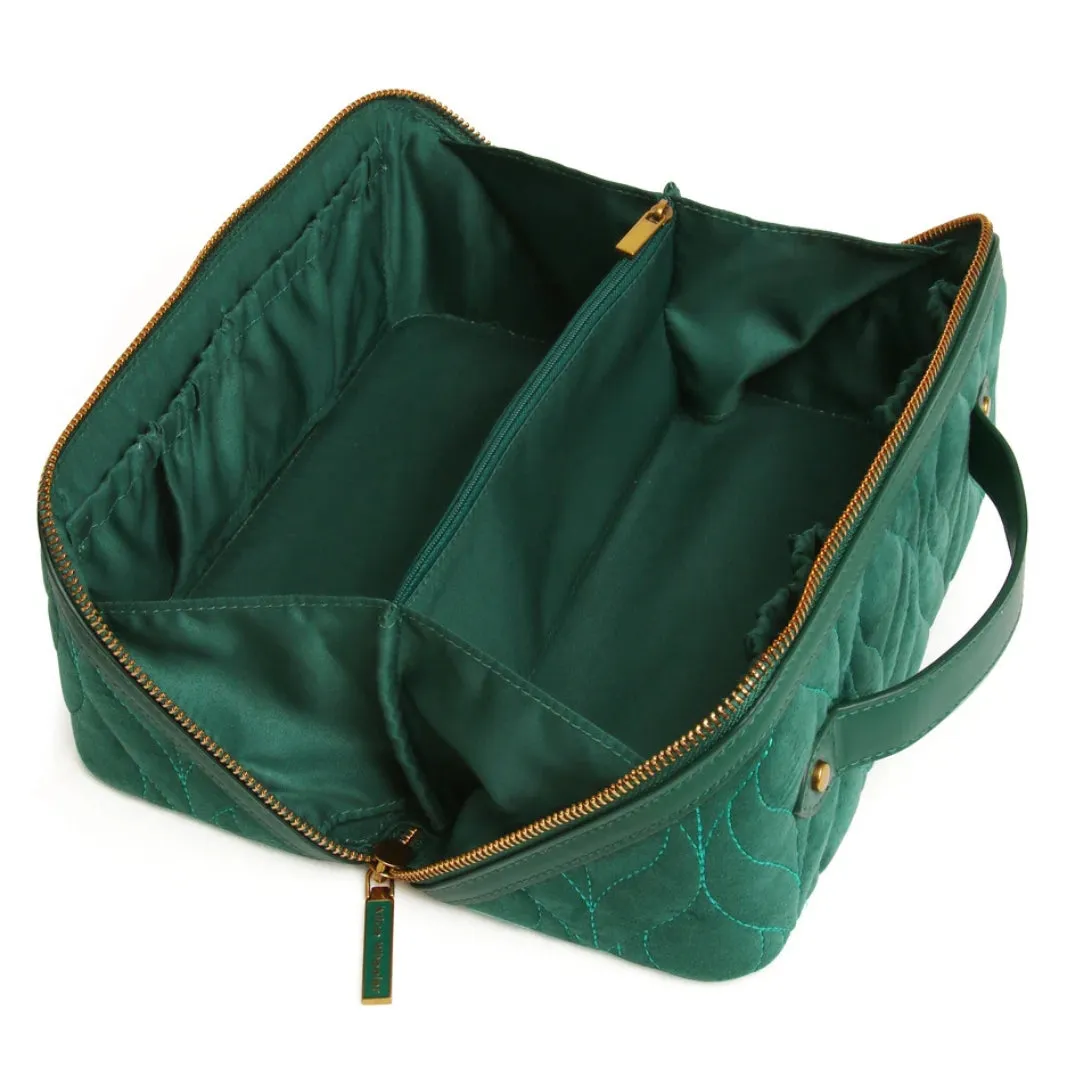 Alice Wheeler Teal Velvet Train Case