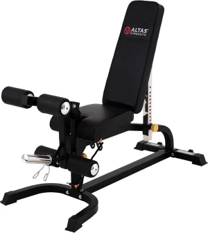 Altas Strength Adjustable Utility Bench Three Workout Stations In One Home Gym With Leg developer Preacher Curl Attachment Smith Machine Light Commercial Equipment 3018