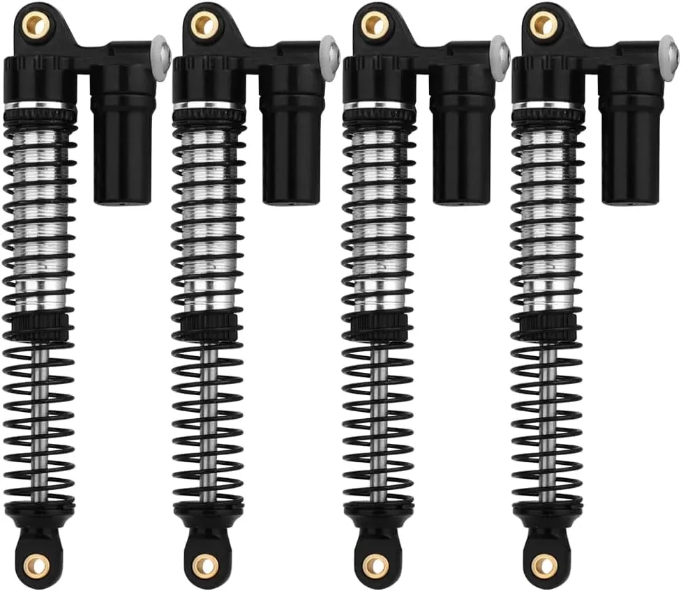 Aluminium 53mm/59mm/66mm/78mm Shocks- Long Threaded Shock Absorber Oil Damper for TRX4M TRX-4M 1/18 RC Crawler Upgrades (black, 78mm)