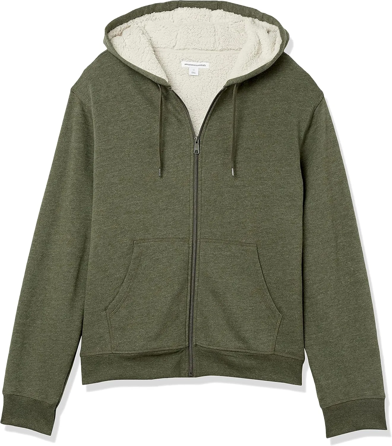 Amazon Essentials Hoodie For Men, Sherpa-Lined Full-Zip Fleece Sweatshirt