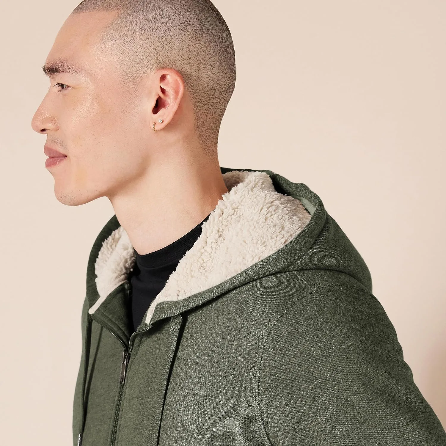 Amazon Essentials Hoodie For Men, Sherpa-Lined Full-Zip Fleece Sweatshirt