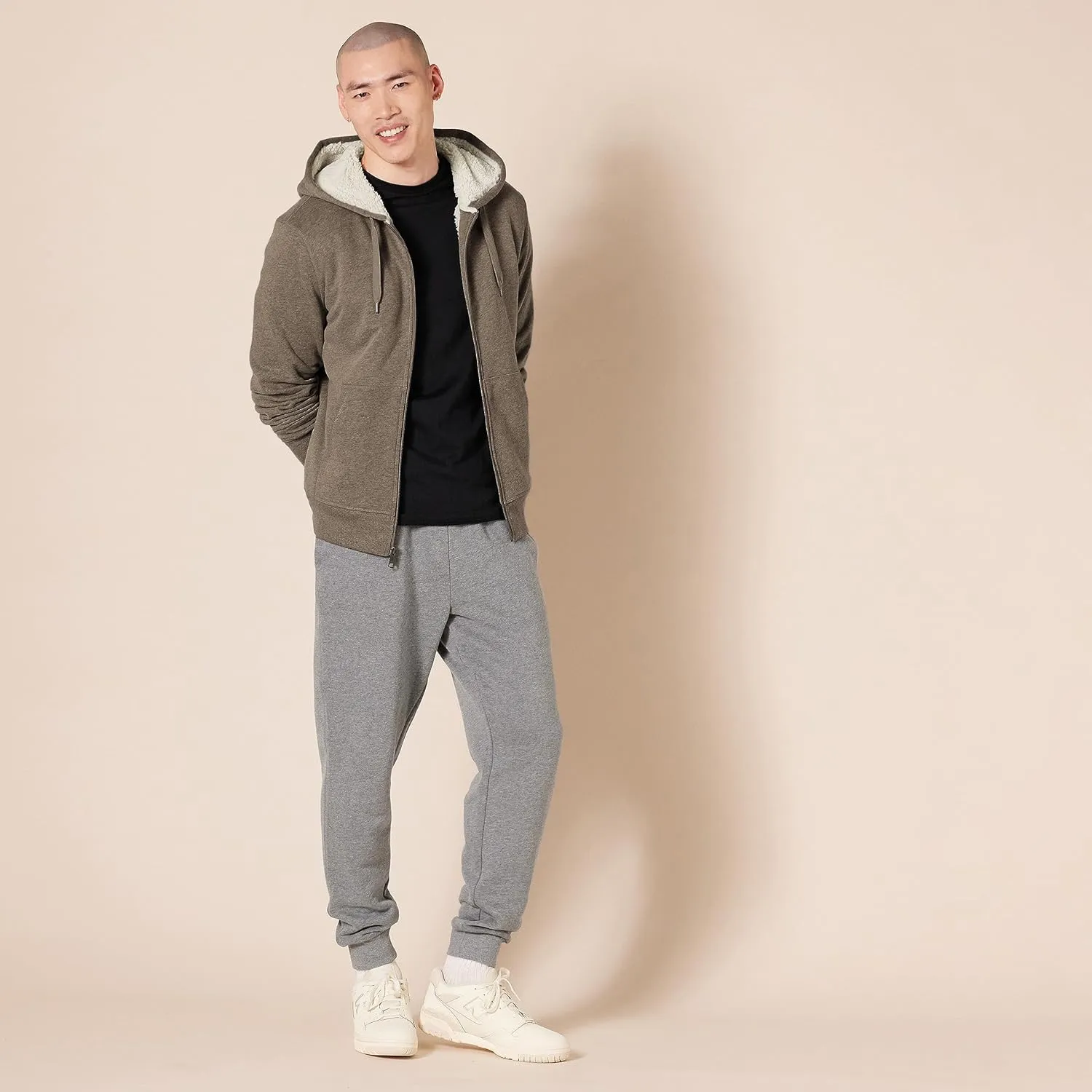 Amazon Essentials Hoodie For Men, Sherpa-Lined Full-Zip Fleece Sweatshirt
