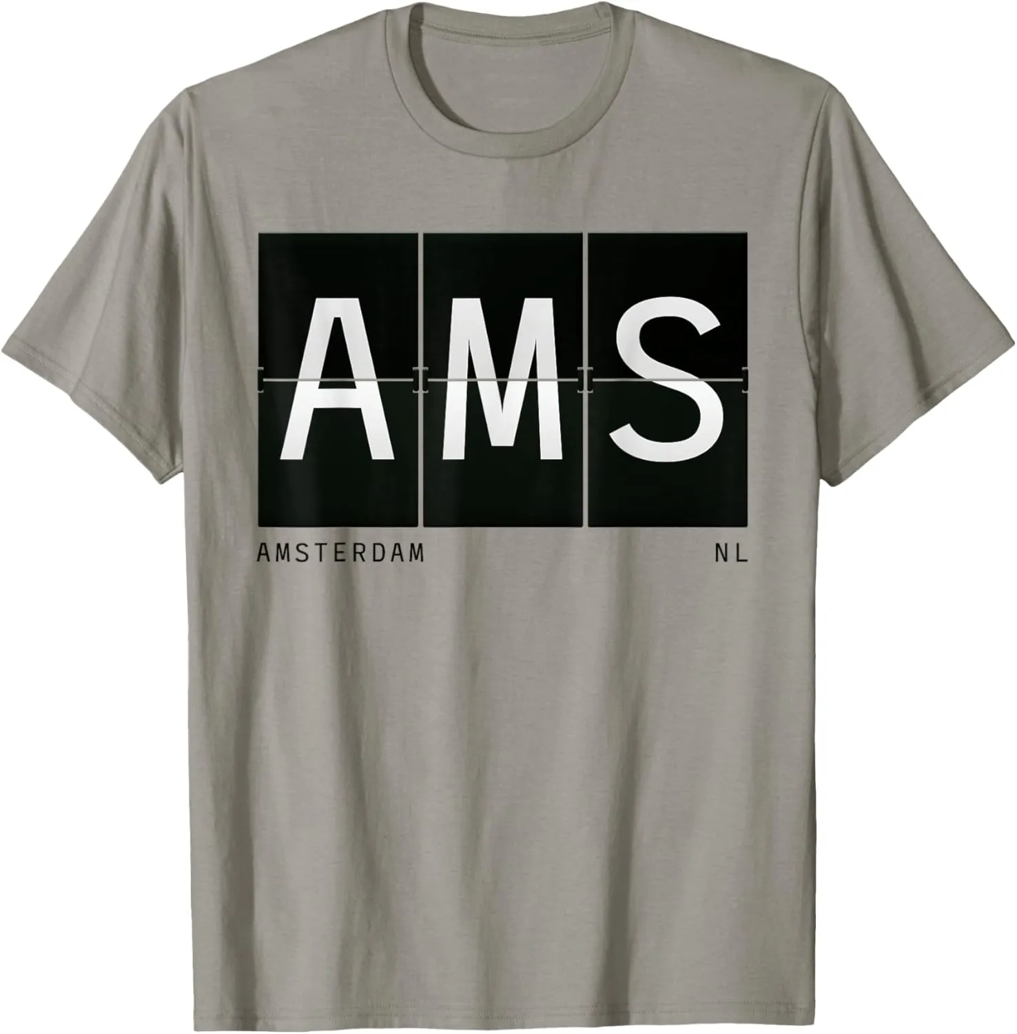 AMS Amsterdam Netherlands Airport Code Retro Traveler T-Shirt