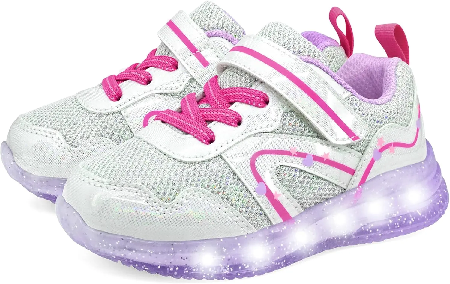 AMZZPIK Light Up Shoes for Boys Girls Toddler LED Flashing Sneakers Breathable Sport Walking Shoes for Kids