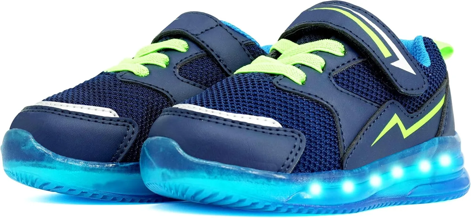 AMZZPIK Light Up Shoes for Boys Girls Toddler LED Flashing Sneakers Breathable Sport Walking Shoes for Kids