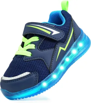 AMZZPIK Light Up Shoes for Boys Girls Toddler LED Flashing Sneakers Breathable Sport Walking Shoes for Kids