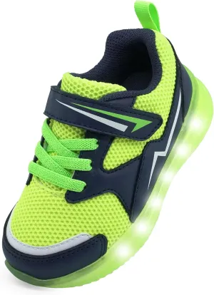 AMZZPIK Light Up Shoes for Boys Girls Toddler LED Flashing Sneakers Breathable Sport Walking Shoes for Kids