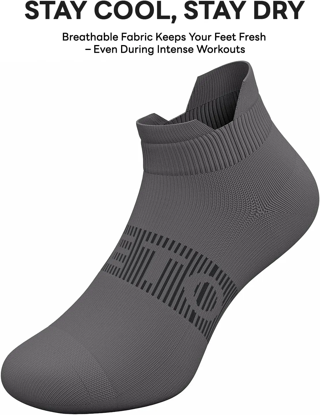 Ankle Compression Socks for Men and Women, 6 Pairs Low Cut Athletic Running Sock with Arch Support and Heel Tab