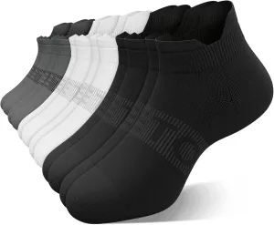 Ankle Compression Socks for Men and Women, 6 Pairs Low Cut Athletic Running Sock with Arch Support and Heel Tab