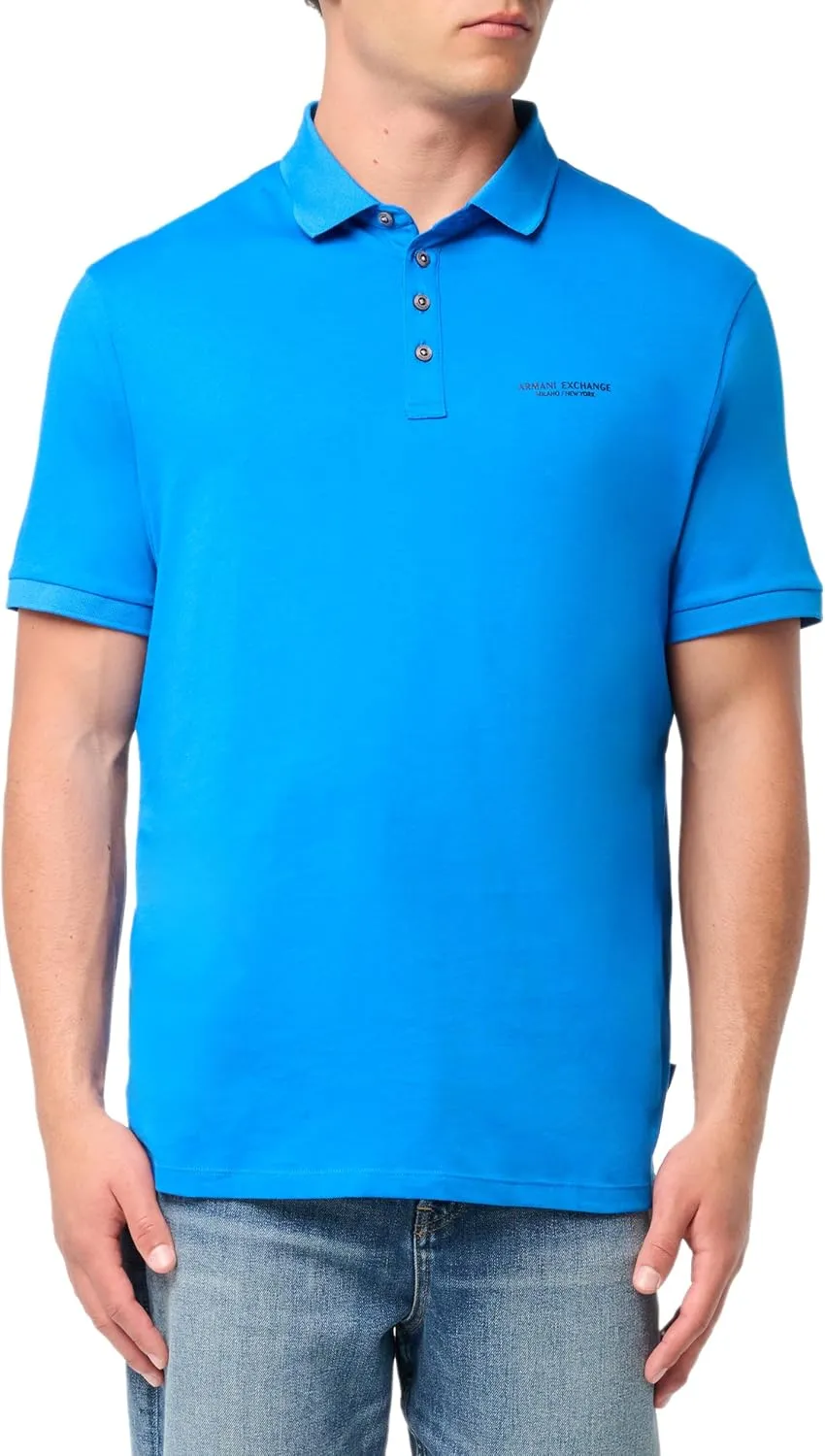 Armani Exchange Men's Regular Fit Cotton Jersey Milano New York Polo