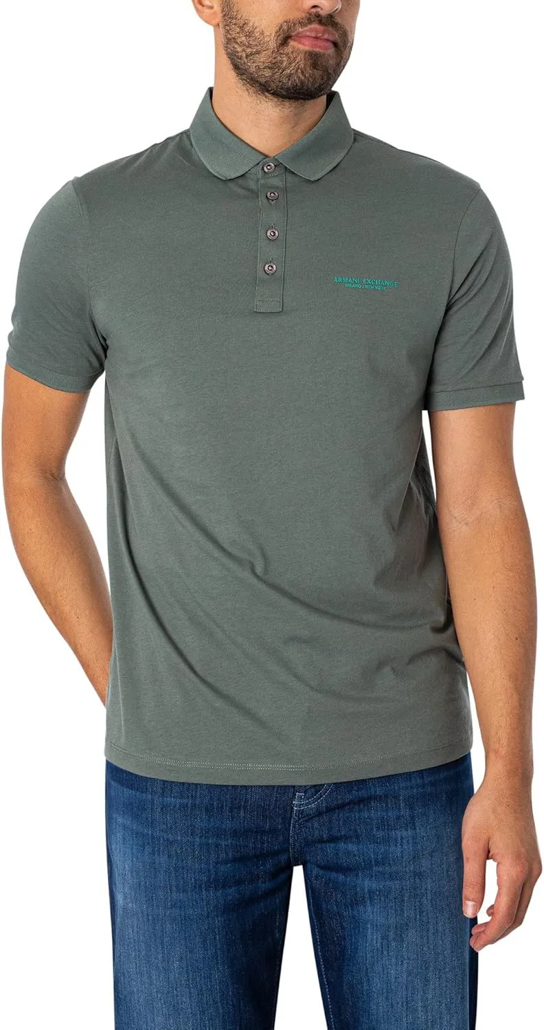 Armani Exchange Men's Regular Fit Cotton Jersey Milano New York Polo