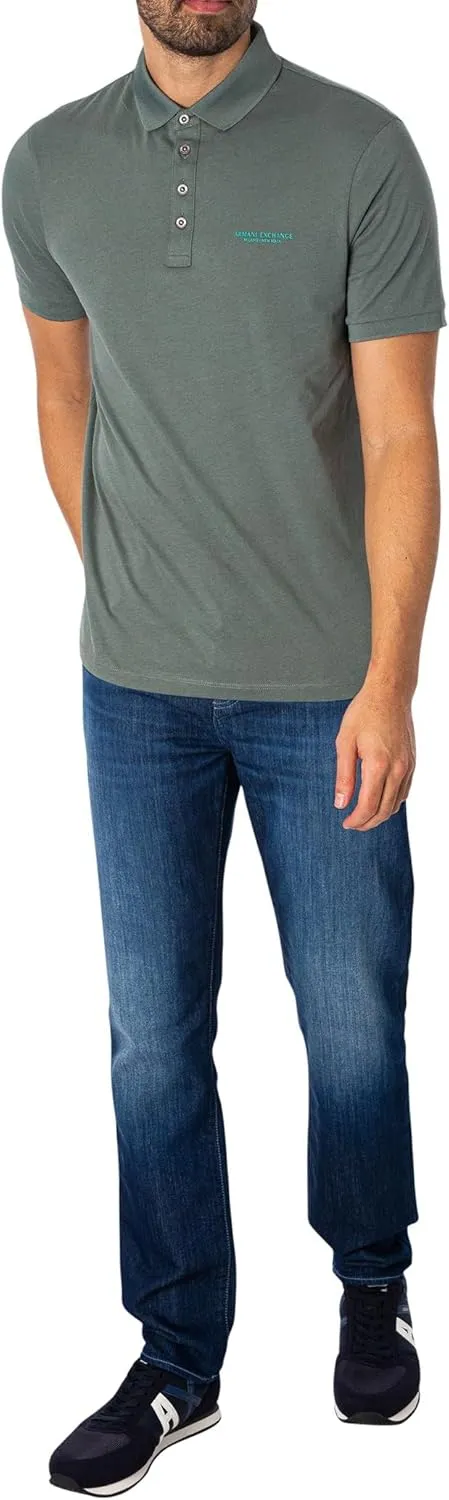 Armani Exchange Men's Regular Fit Cotton Jersey Milano New York Polo