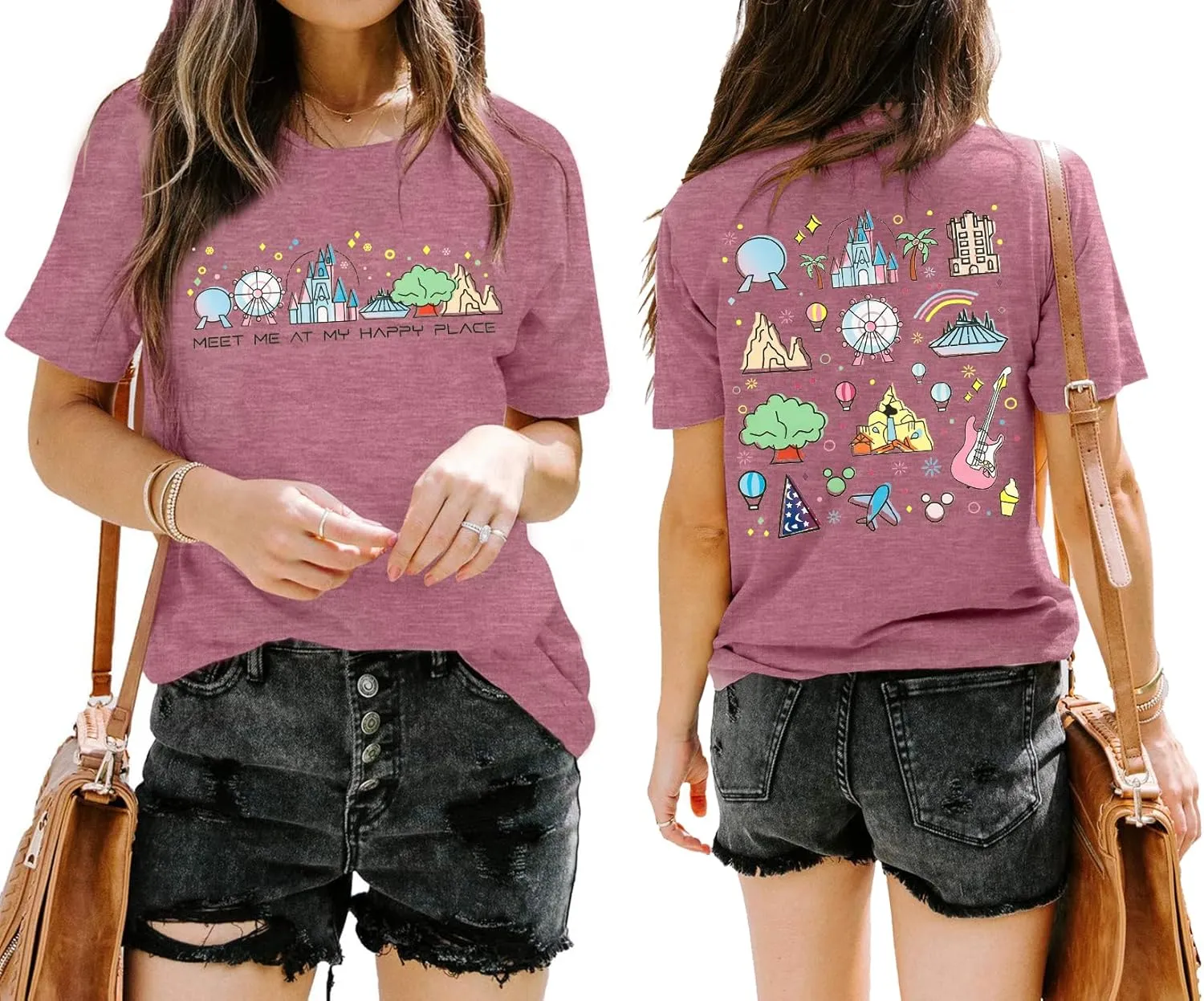 Around The World Shirt Women Magic Tour 1982 Graphic Tee Funny Traveler Vacation Short Sleeve Top