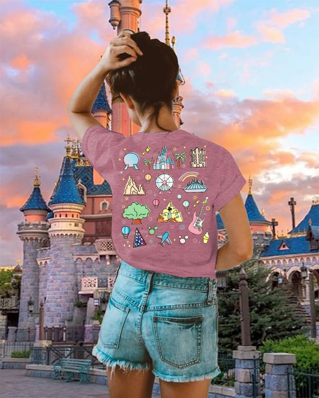 Around The World Shirt Women Magic Tour 1982 Graphic Tee Funny Traveler Vacation Short Sleeve Top