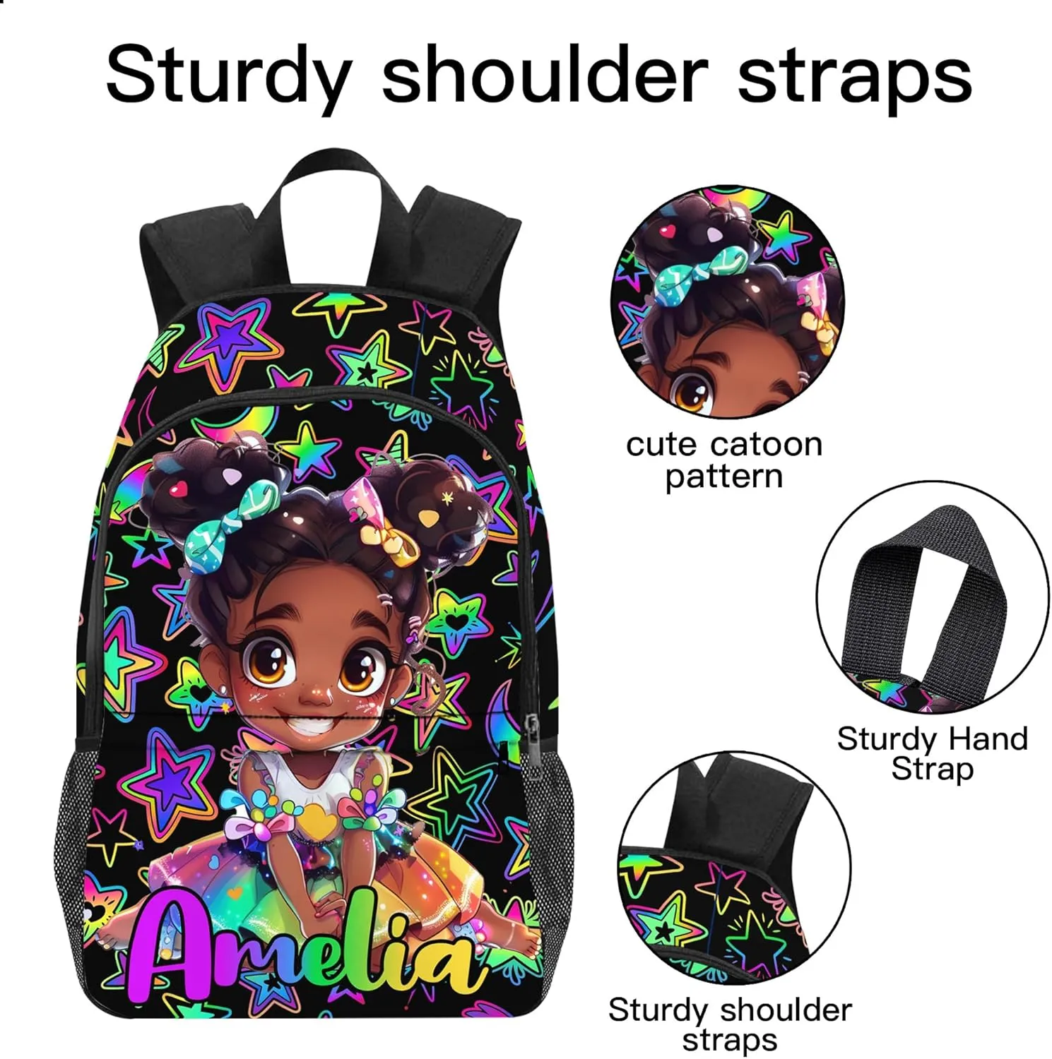 Artsadd Custom Backpack with Name Personalized Kid's School Backpack for School, Casual Travel, Picnic (design05)