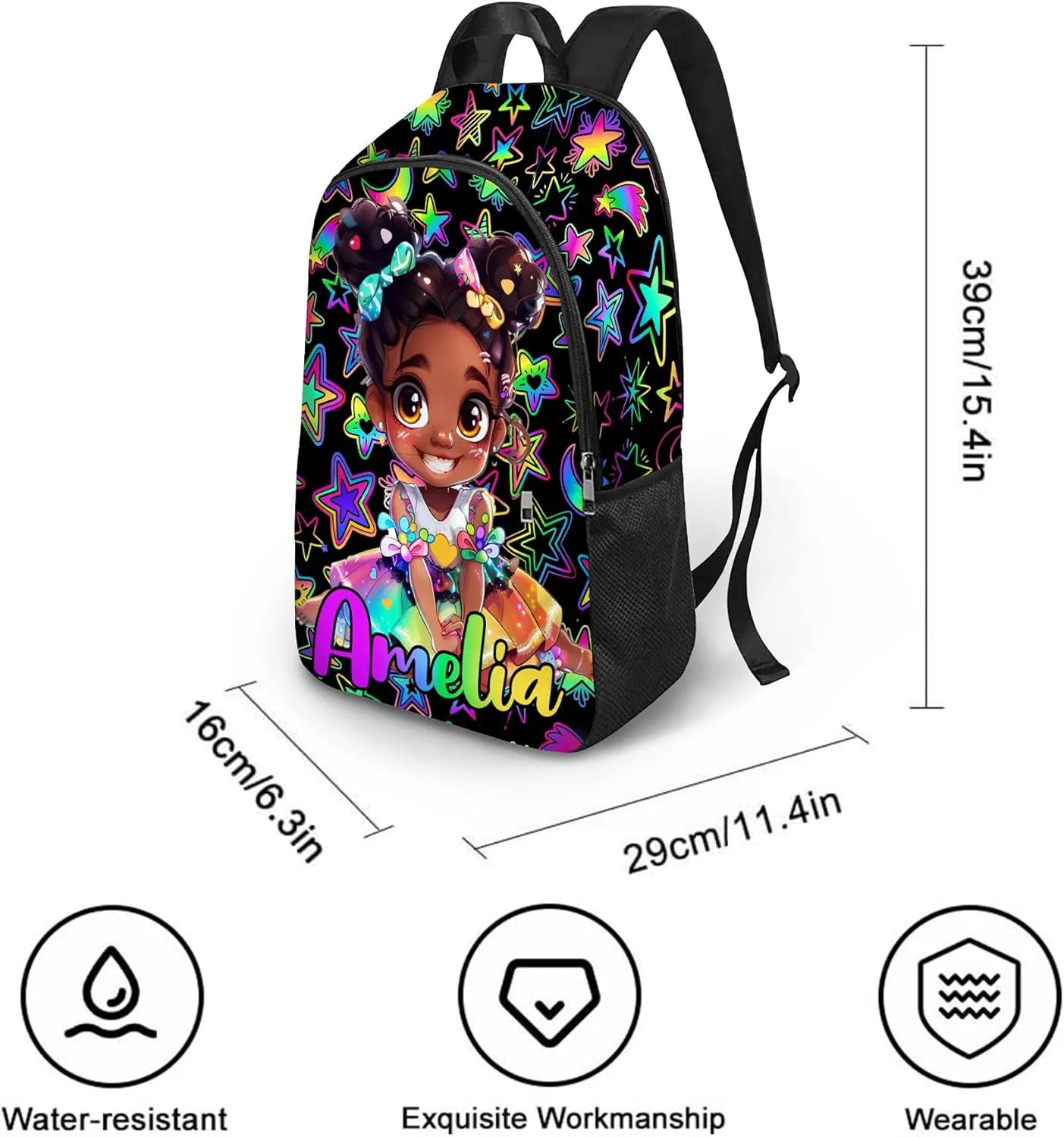 Artsadd Custom Backpack with Name Personalized Kid's School Backpack for School, Casual Travel, Picnic (design05)