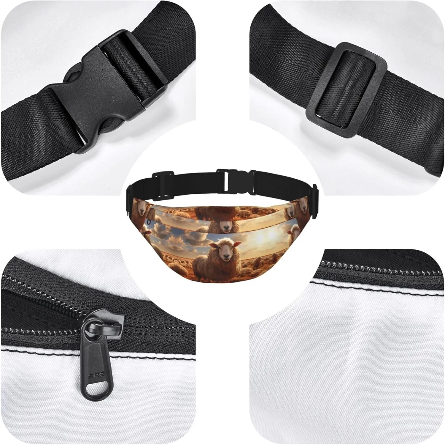 Australian sheep Fashion Crossbody Appearance High capacity outdoor with Adjustable Comfortable Work Leisure Versatile, RXZER23