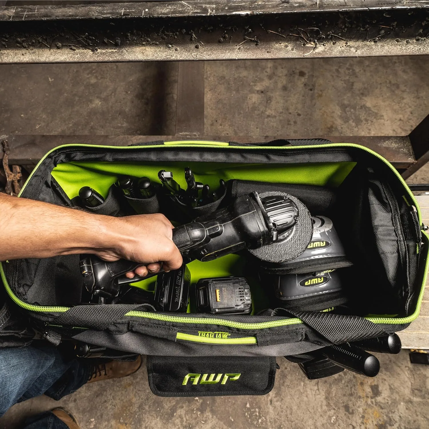 AWP Tool Bags, Premium Tool Bag, Black, Durable Tool Tote, for Professionals and Contractors