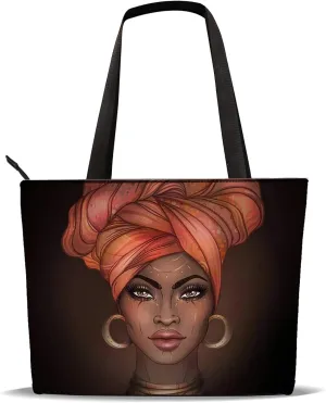 AZPSRT Tote Bag for Women African American Shoulder Handbag Large Capacity Work Fit 15.4 Inch/17.7inch