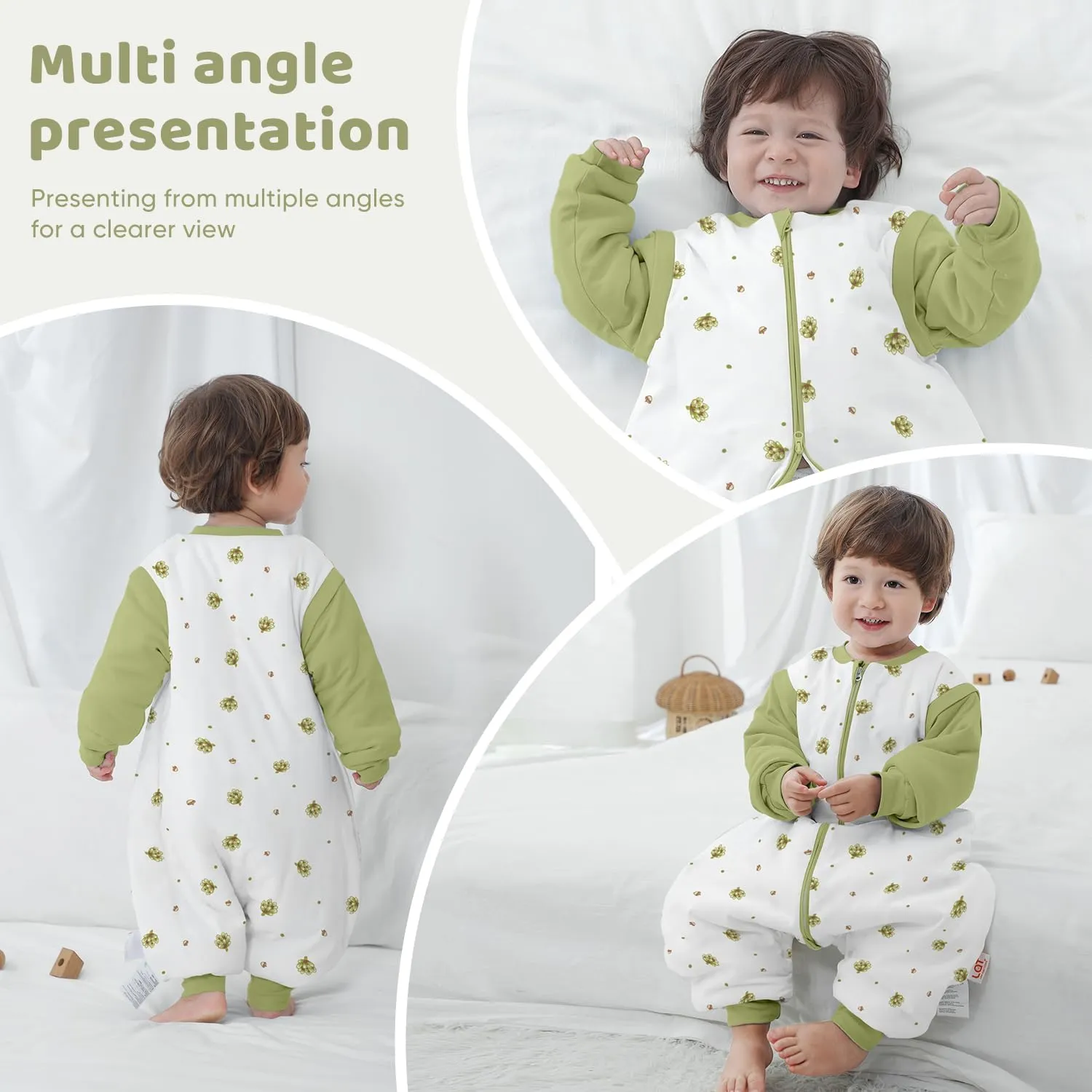 Baby Sleeping Bag Baby Sleep Sack Split Leg with Removable Sleeves, Baby Cotton Sleeping Bag, Winter Toddler Sleeping Bag