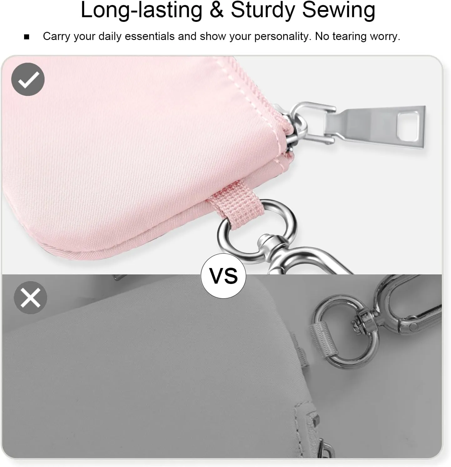 Babysun Mini Zip Around Dual Pouch Wristlet With 2 Straps Wristlet Keychain Wallet for Women Coin Purse Small Cute for Teen Girl
