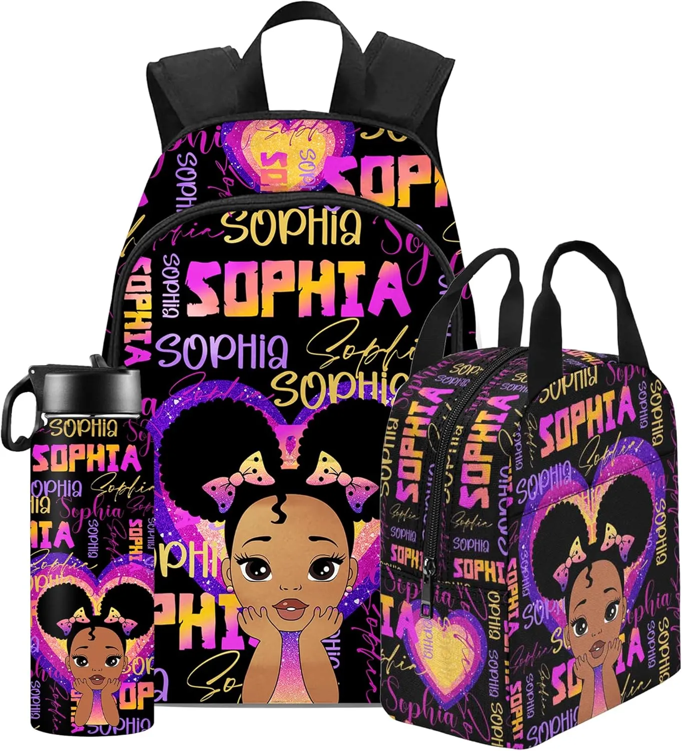 Back to School Gifts for Daughter Niece Granddaughter Personalized Kids Backpack Customized Backpack for Girl Custom Colorful Backpack Shoulders with Name Casual Unisex School Bags