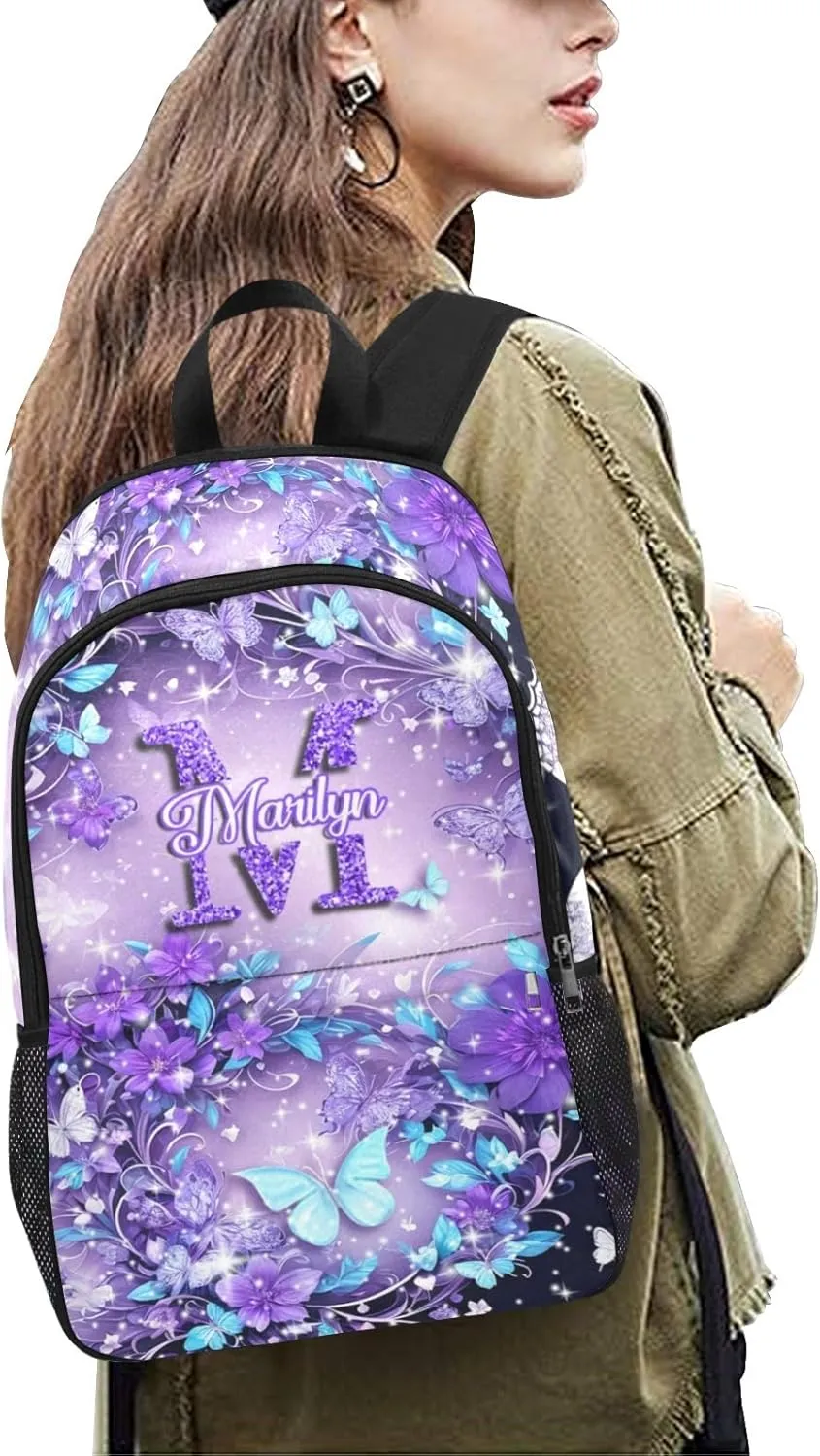 Back to School Personalized Backpacks for Girls Backpack and Lunch Box Set Gifts for Daughter Customized Kids Backpack Casual Unisex School Bags Custom Backpack Shoulders with Name
